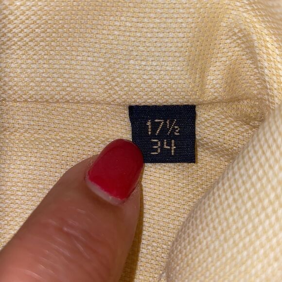Burberry London Men's Canary Yellow Button Down Dress Shirt Size 17 1/2 34 - Picture 7 of 10